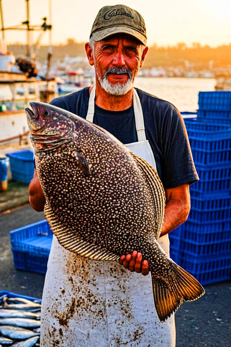 Expert Poissonnerie Or sélectionnant un poisson frais au port — caution humaine avant mise en rayon