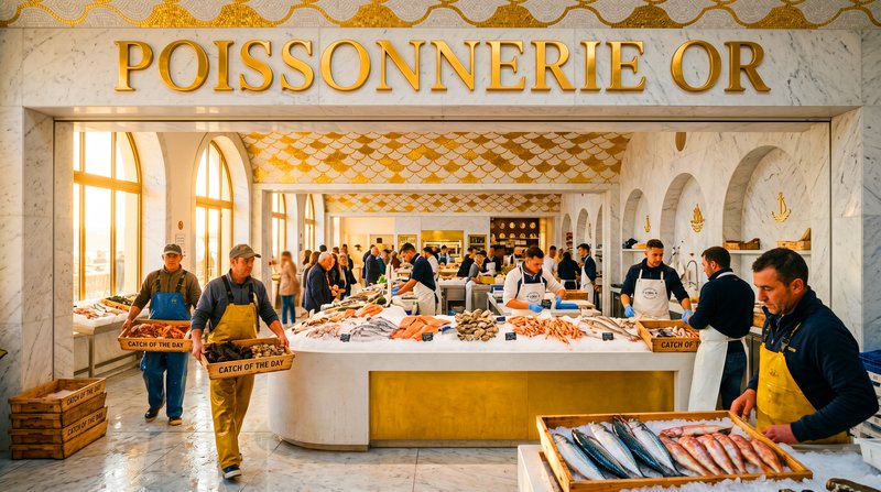 Poissonnerie Or — intérieur du supermarché